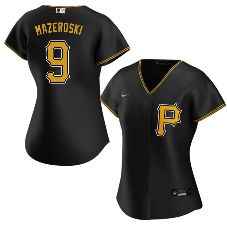 Nike Women #9 Bill Mazeroski Pittsburgh Pirates Baseball Jerseys Sale-Black